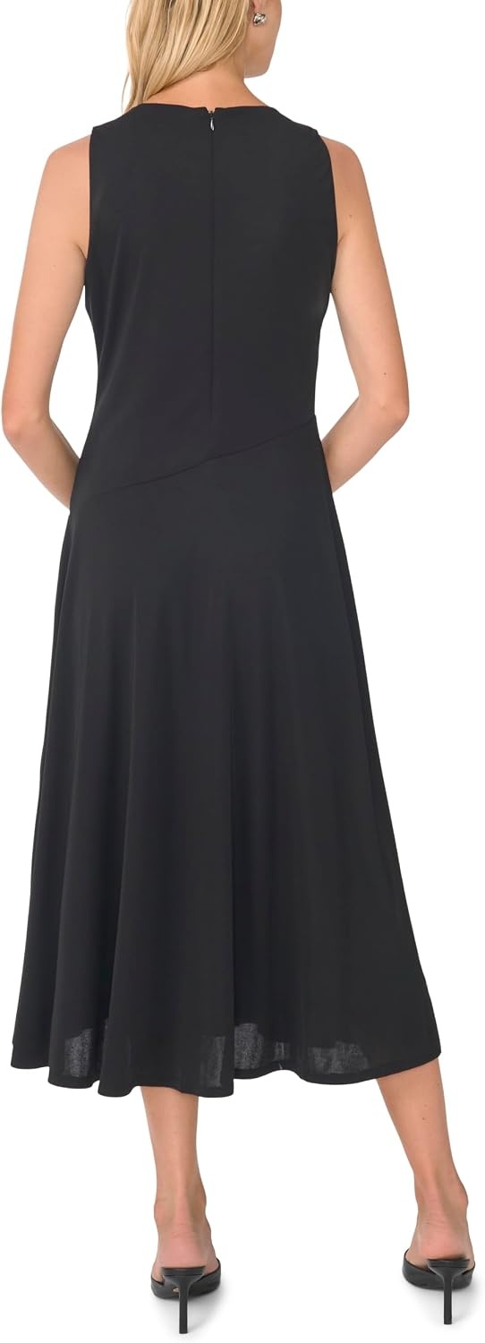 image:imageVince Camuto Womens Sleeveless Jewel Neck Panelled Maxi DressRich Black
