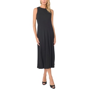 Vince Camuto Women’s Sleeveless Jewel Neck Panelled Maxi Dress(Rich Black)