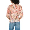 Vince Camuto Women’s Floral Elbow Sleeve Puff Sleeve Collar Buttondown Top(Sand Drift)