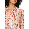 Vince Camuto Women’s Floral Elbow Sleeve Puff Sleeve Collar Buttondown Top(Sand Drift)