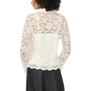 Vince Camuto Women’s Lace Long Sleeve Collared Button Down Knit Blouse(New Ivory)