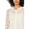 Vince Camuto Women’s Lace Long Sleeve Collared Button Down Knit Blouse(New Ivory)