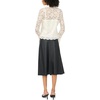 Vince Camuto Women’s Lace Long Sleeve Collared Button Down Knit Blouse(New Ivory)