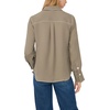 Vince Camuto Women’s Long Sleeve Collared Button Up Blouse with Flap Pockets(Emerald Leaf)