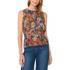Vince Camuto Women’s Sleeveless Pleated Waist Button Down Tank(Classic Navy)