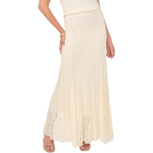 Vince Camuto Women’s Knit Godet Maxi Skirt(New Ivory)