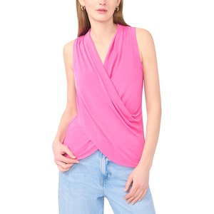 Vince Camuto Women’s Sleeveless Front Cross Over Wrap Tank Top(Rasberry Sorbet)