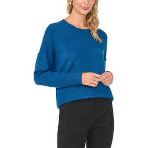 Vince Camuto Womens Long Sleeve Extend Shoulder Center Facing Seam Cozy SweaterSweater(Blueberry)