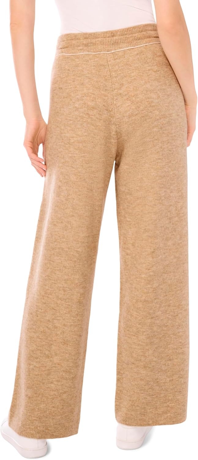 image:imageVince Camuto Womens Contrast Top Stitch Sweatpant with DrawstringLatte Heather