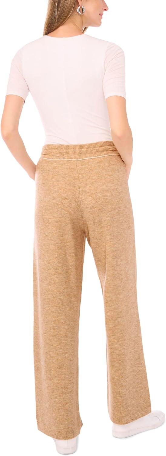 image:imageVince Camuto Womens Contrast Top Stitch Sweatpant with DrawstringLatte Heather