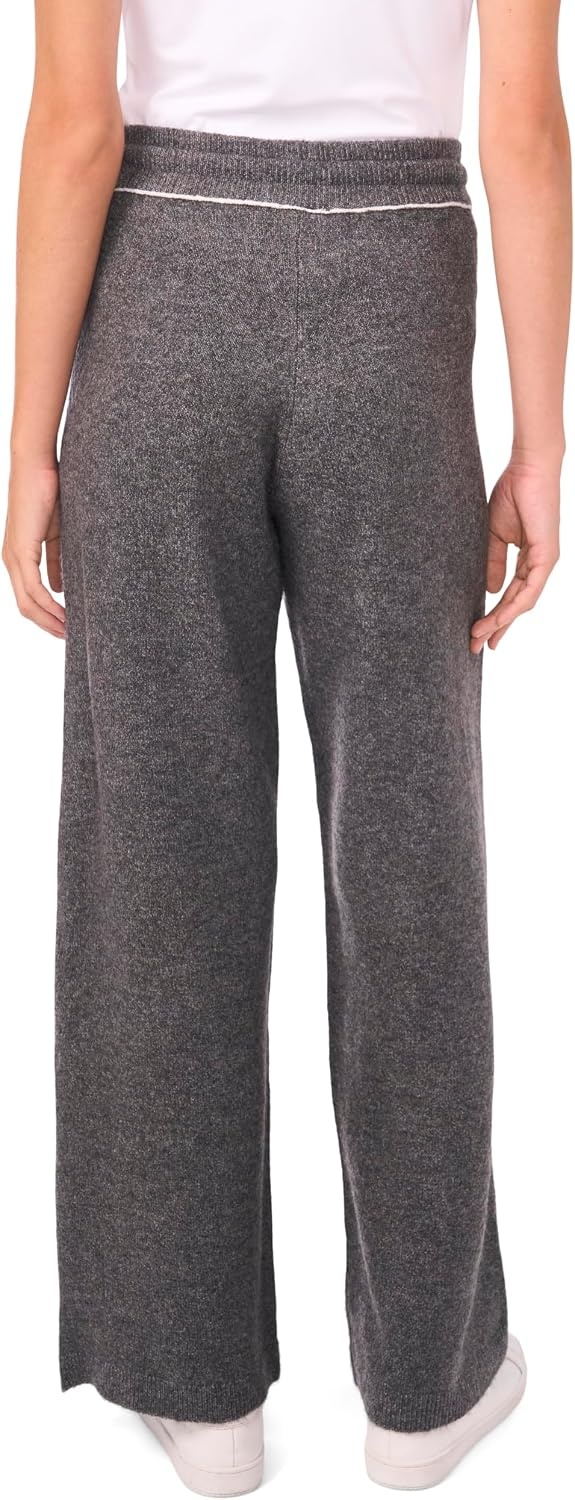 image:imageVince Camuto Womens Contrast Top Stitch Sweatpant with DrawstringMedium Heather Grey
