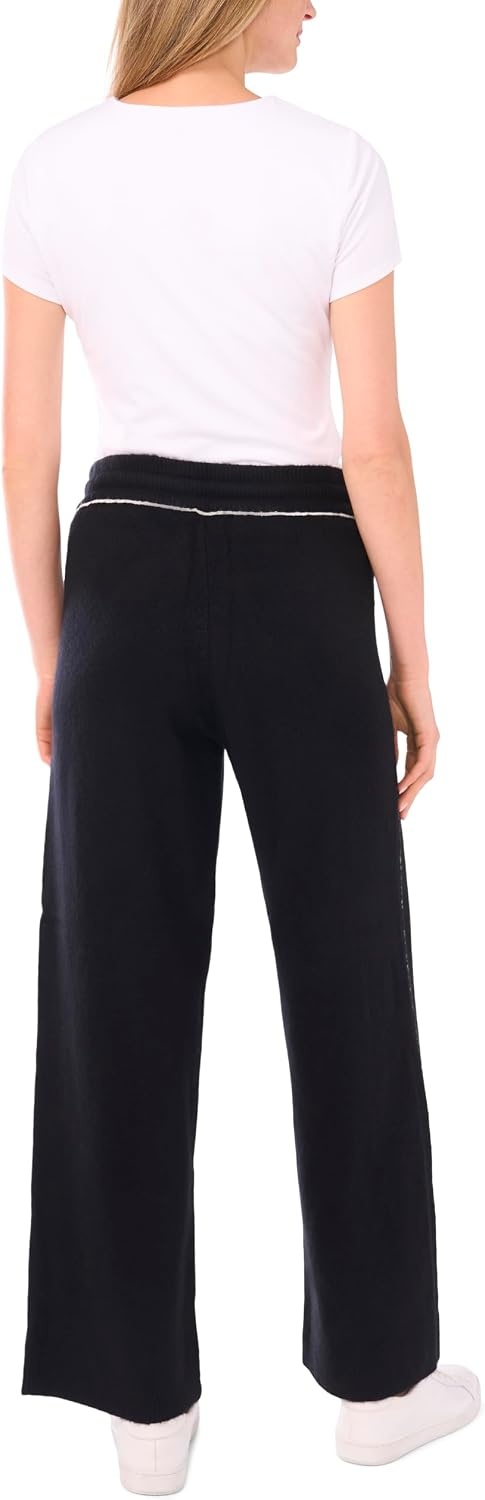 image:imageVince Camuto Womens Contrast Top Stitch Sweatpant with DrawstringRich Black