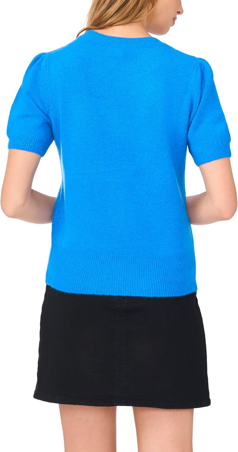 image:imageVince Camuto Womens Cozy Short Sleeve SweaterVictoria Blue
