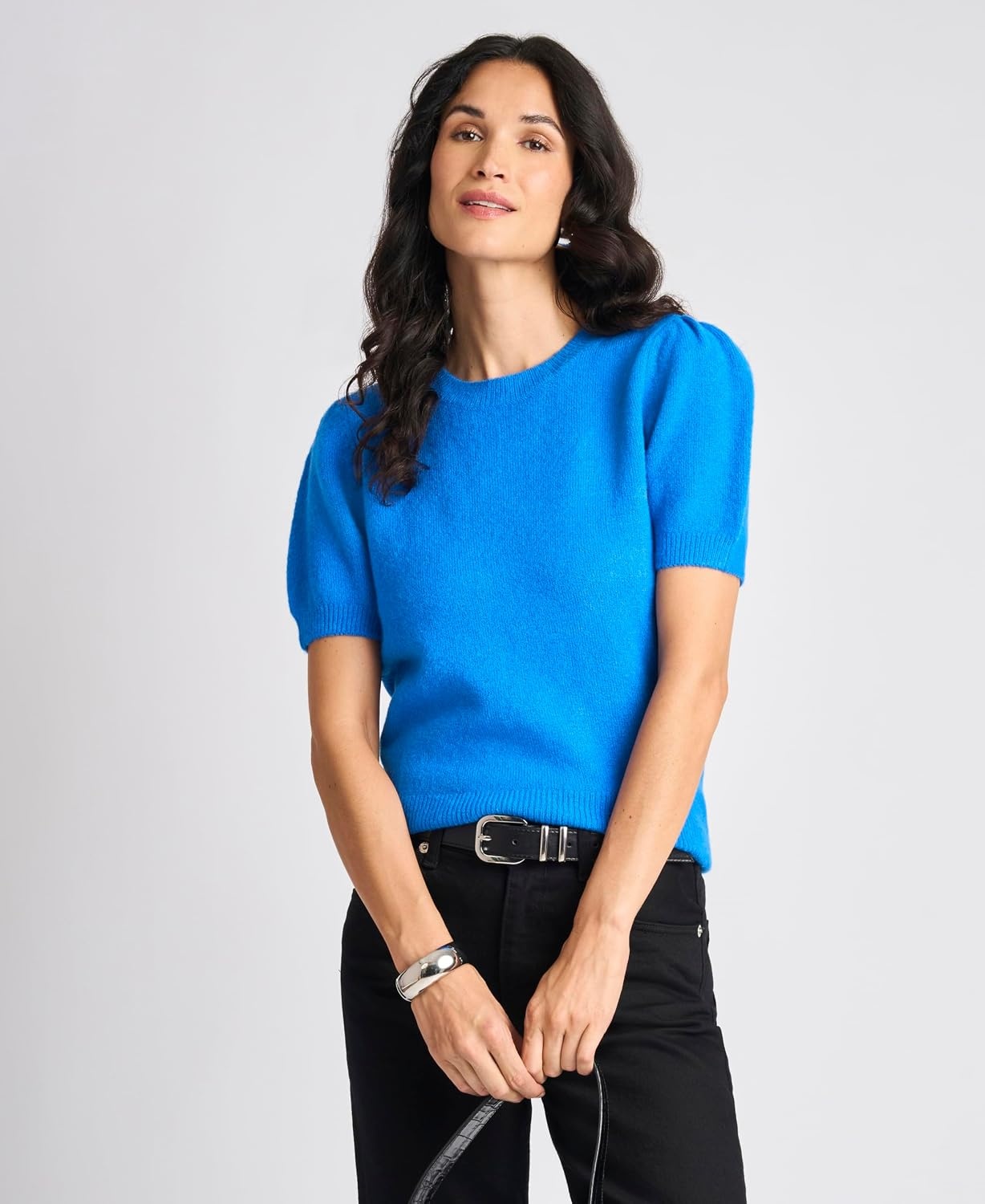 image:imageVince Camuto Womens Cozy Short Sleeve SweaterVictoria Blue