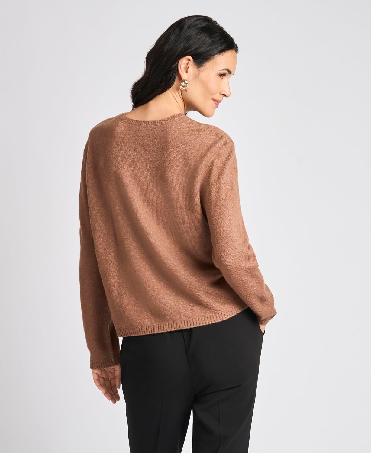image:imageVince Camuto Womens Long Sleeve Crew Neck Chenille Embroidery SweaterNew Mocha