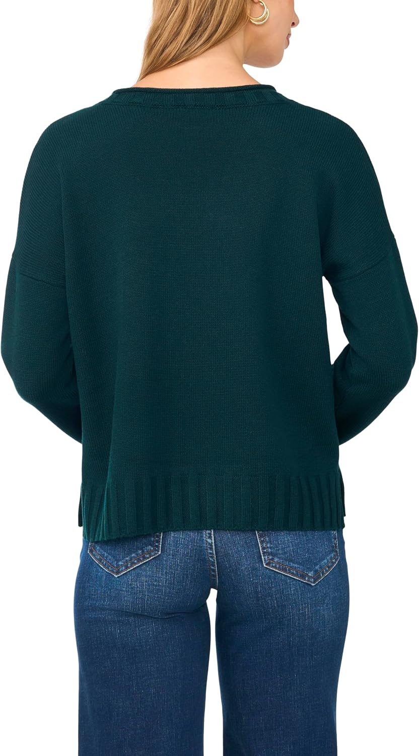 image:imageVince Camuto Womens Long Sleeve Roll Neck Crew Neck SweaterMidnight Green
