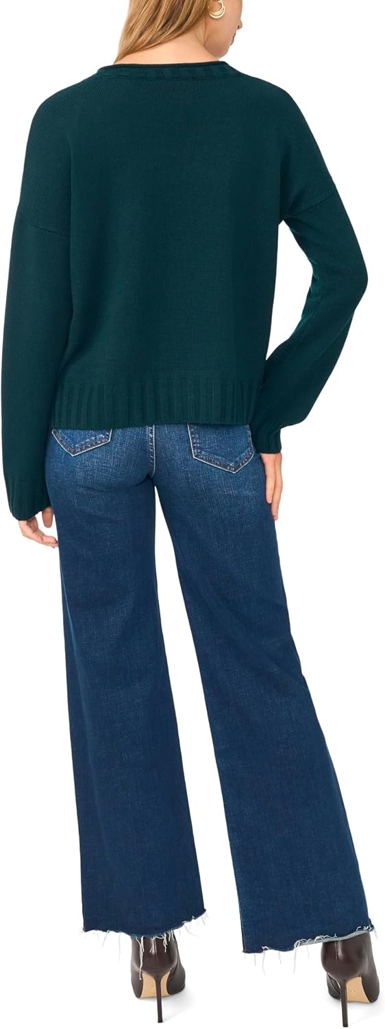 image:imageVince Camuto Womens Long Sleeve Roll Neck Crew Neck SweaterMidnight Green