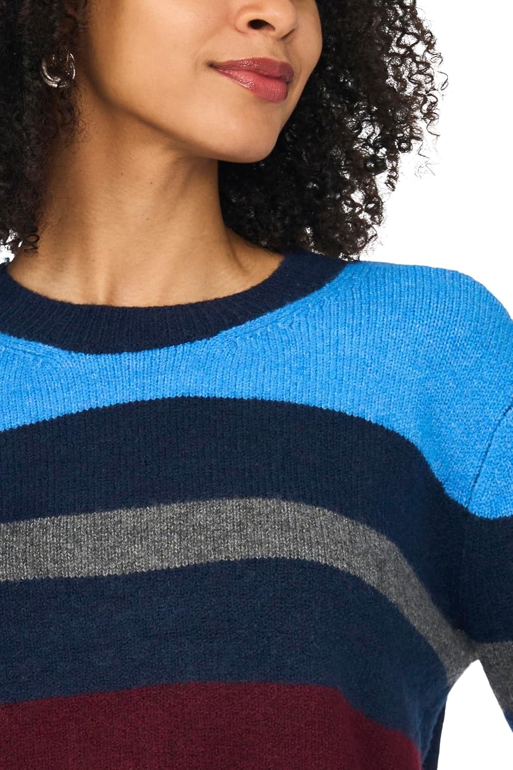 image:imageVince Camuto Womens Long Sleeve Striped Crew Neck SweaterClassic Navy