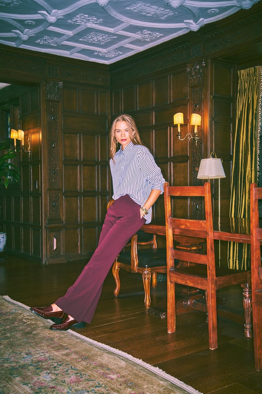 image:imageVince Camuto Womens Pull on Wide Leg Flare PantBurgundy