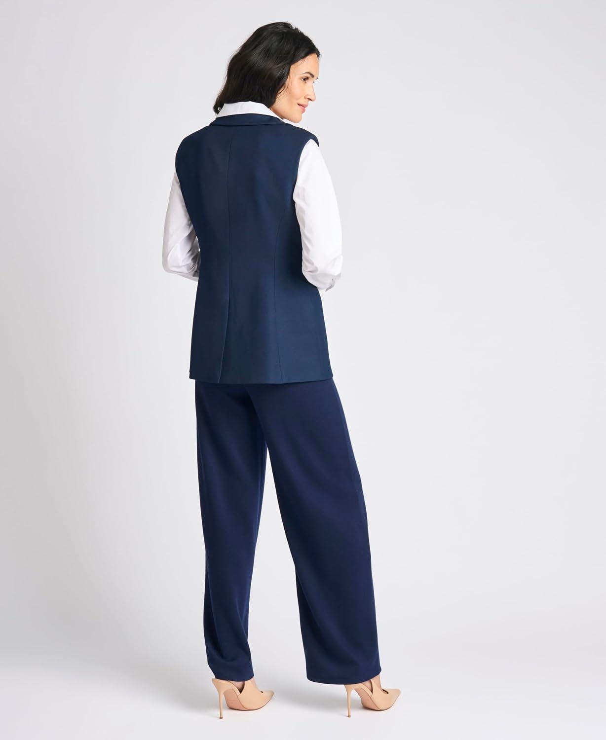 image:imageVince Camuto Womens Relaxed Wide Leg Pull on Trouser PantClassic Navy