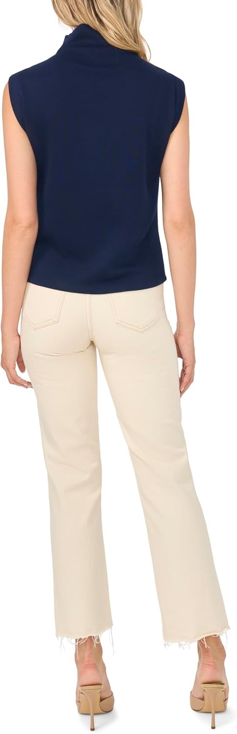 image:imageVince Camuto Womens Short Sleeve Built Up Extended Shoulder TeeClassic Navy