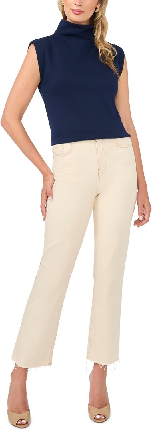 image:imageVince Camuto Womens Short Sleeve Built Up Extended Shoulder TeeClassic Navy