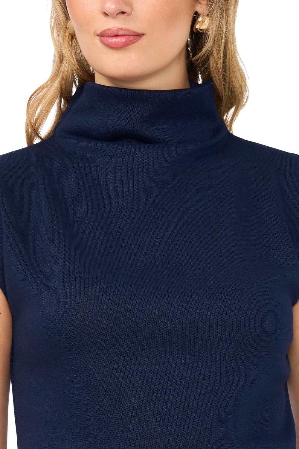 image:imageVince Camuto Womens Short Sleeve Built Up Extended Shoulder TeeClassic Navy
