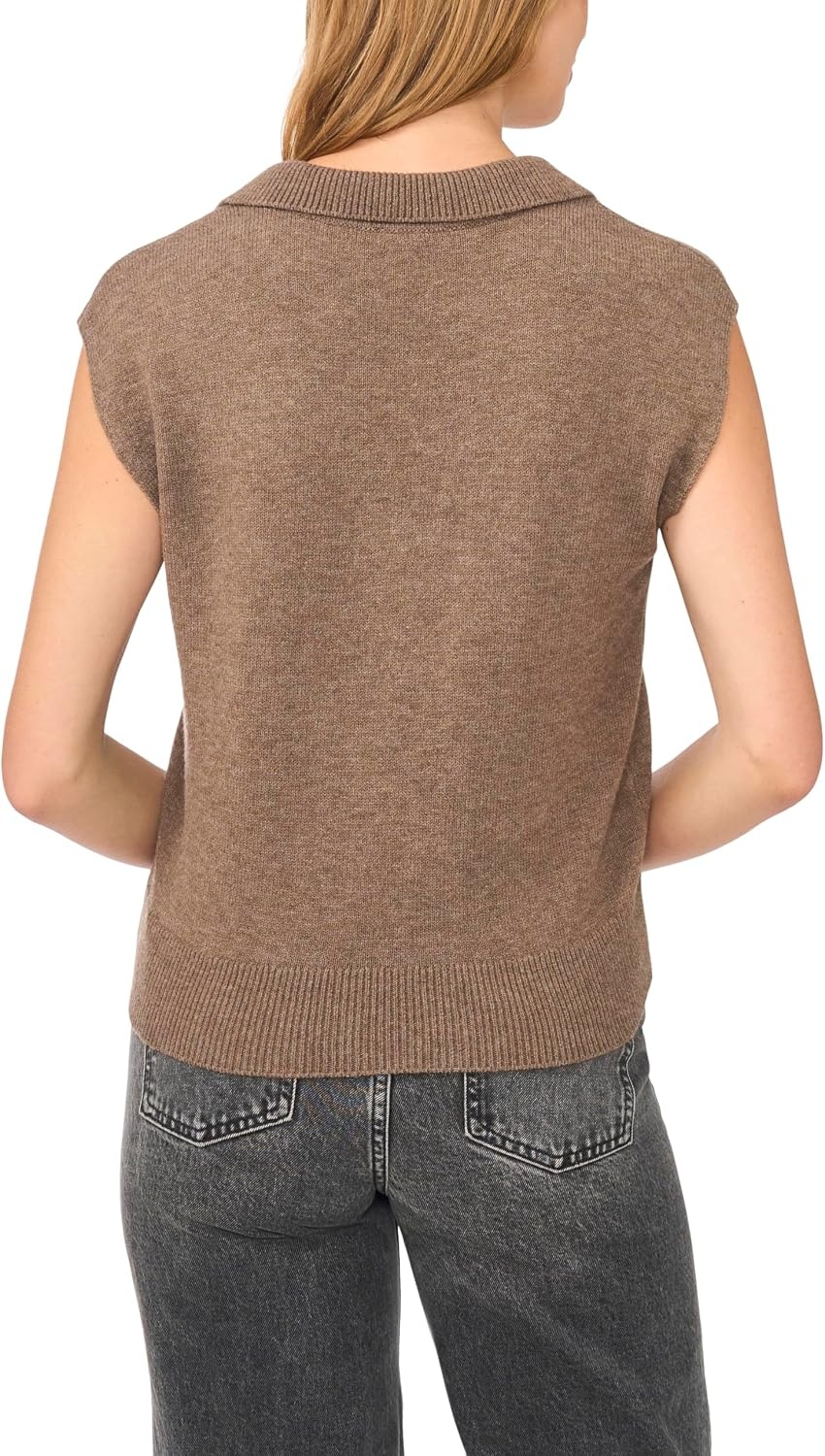 image:imageVince Camuto Womens Sleeveless Johnny Collar TankDeep Sandstone