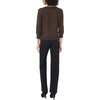 Vince Camuto Women’s 3/4 Sleeve Crew Neck with Lace Hem Sweater(Chocolate)