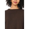 Vince Camuto Women’s 3/4 Sleeve Crew Neck with Lace Hem Sweater(Chocolate)