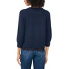 Vince Camuto Women’s 3/4 Sleeve Crew Neck with Lace Hem Sweater(Classic Navy)