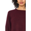 Vince Camuto Women’s 3/4 Sleeve Crew Neck with Lace Hem Sweater(Wine)
