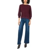 Vince Camuto Women’s 3/4 Sleeve Crew Neck with Lace Hem Sweater(Wine)