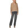 Vince Camuto Women’s Collared Long Sleeve with Tipping Detail Sweater(Taupe)