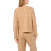 Vince Camuto Women’s Contrast Stitch Long Sleeve V-Neck Sweater(Latte Heather)