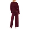 Vince Camuto Women’s Contrast Stitch Long Sleeve V-Neck Sweater(Wine)