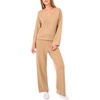 Vince Camuto Women’s Contrast Top Stitch Sweatpant with Drawstring(Latte Heather)