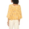 Vince Camuto Women’s Elbow Sleeve Square Neck Bubble Blouse(Golden)