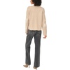 Vince Camuto Women’s Embroidery Long Sleeve Crew Neck Sweater(Dusty Walnut)