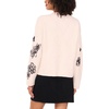 Vince Camuto Women’s Embroidery Long Sleeve Crew Neck Sweater(Sugar Heather)