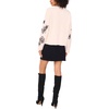 Vince Camuto Women’s Embroidery Long Sleeve Crew Neck Sweater(Sugar Heather)