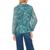 Vince Camuto Women’s Floral Long Sleeve V-Neck Long Flutter Sleeve Top(Deep Emerald)