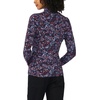 Vince Camuto Women’s Floral Mock Neck Long Sleeve Top(Classic Navy)