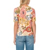 Vince Camuto Women’s Floral Printed Short Sleeve Crew Neck Sweater(Birch)