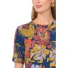 Vince Camuto Women’s Floral Printed Short Sleeve Crew Neck Sweater(Classic Navy)