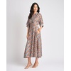 Vince Camuto Women’s Floral Short Sleeve Button Up Shirt Dress with Pleat Darts on Bodice(Denim Navy)