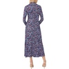 Vince Camuto Women’s Floral Short Sleeve Mock Neck Bodycon Maxi Dress(Classic Navy)