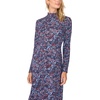 Vince Camuto Women’s Floral Short Sleeve Mock Neck Bodycon Maxi Dress(Classic Navy)