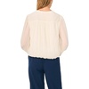Vince Camuto Women’s Long Sleeve Bubble Hem with Split Neck and Two Tie Top(Sand Drift)