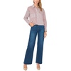 Vince Camuto Women’s Long Sleeve Collar Button Down with Front Pocket Blouse(Bloom Plum)